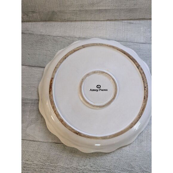 Grandmas Ceramic Pie Plate With Floral Design By Abbey Press - Picture 3 of 5